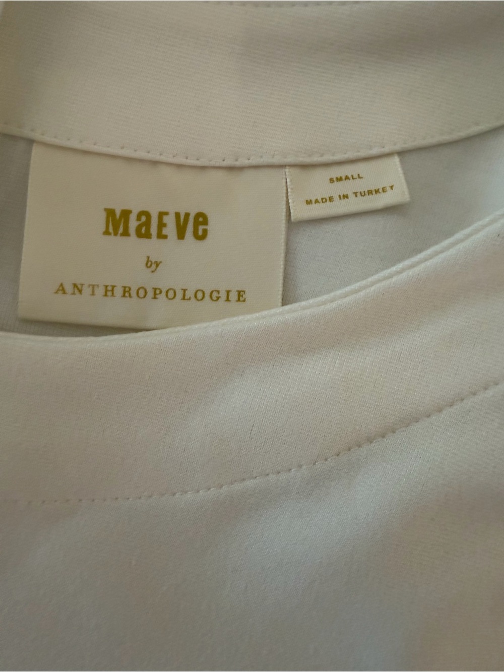 MAEVE Anthropologie Cream and Tan Sleeveless Panel Dress - Picture 4 of 6